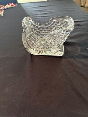 Clear Glass Decorative Sleigh Dish - Home Bath